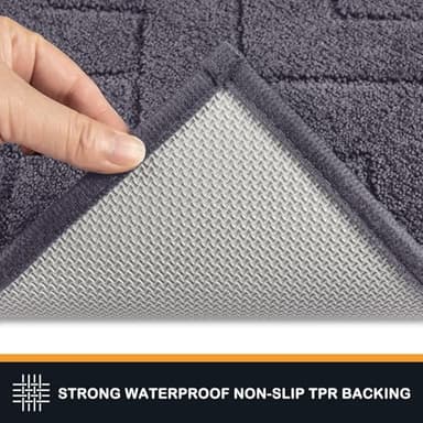 PURRUGS Dirt Trapping Door Mat 32" x 47", Non-Slip Machine Washable Entry Rug, Shoe Scraper, Dog Doormat, Super Absorbent Welcome Mat for Front & Back Door, Muddy Wet Shoes & Paws, Grey - Image 4