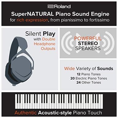 Roland FP-30X | Slim & Stylish 88-Note Digital Piano | Rich Tone & Authentic Ivory-Feel | Built-In Powerful Amplifier & Stereo Speakers | Onboard Sounds | Black - Image 9