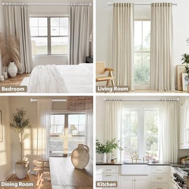 White Curtain Rods for Windows 48 to 84 Inches, 1 Inch Decorative Curtain Rod Set, Adjustable Length Heavy Duty Metal Window Curtain Rod with Brackets - Image 3