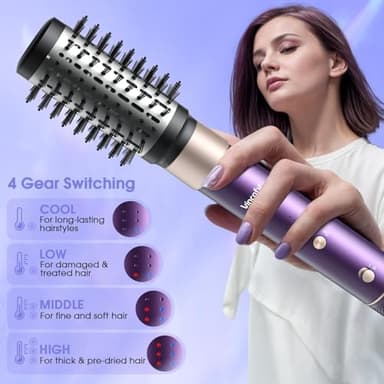 Vincofy 7-in-1 Hair Dryer Brush and Hair Styler Set – Fast Drying, Curling, Straightening & Volumizing – Hot Air Styling Tool with No Heat Damage – for All Hair Types – Lavender - Image 3