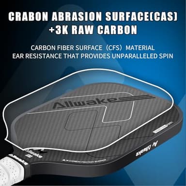 Pickleball Paddles, USAPA Approved, 3k Friction Surface Carbon Fiber Pickleball Paddle, Durable &Lightweight Pickleball Rackets for Adults - Image 6