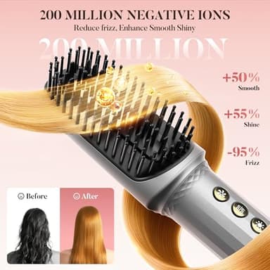 Easywave 7 in 1 Hair Styler & Hair Dryer Brush, 110,000 RPM High-Speed Blow Dryer with Negative Ions for Frizz-Free Styling Fast Drying Curling Volumizing Straightening, Hot Air Styler with Travel Bag - Image 6