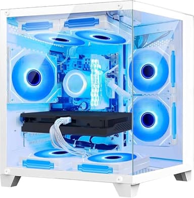 suevery Pre Built Gaming PC AMD Ryzen7 8700F(8Core 16Threads Up to 5.0G) 32G DDR5 Nvme 1TB SSD RTX 4060 8G WiFi 6 Desktop Computers White - Image 4