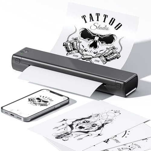 Tattoo Stencil Printer, Bluetooth Thermal Tattoo Printer,Compatible with Phone/Tablet/PC, Tattoo Supplies for Tattoo Artist & Beginners, Gray - Image 1