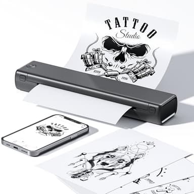 Tattoo Stencil Printer, Bluetooth Thermal Tattoo Printer,Compatible with Phone/Tablet/PC, Tattoo Supplies for Tattoo Artist & Beginners, Gray - Image 1