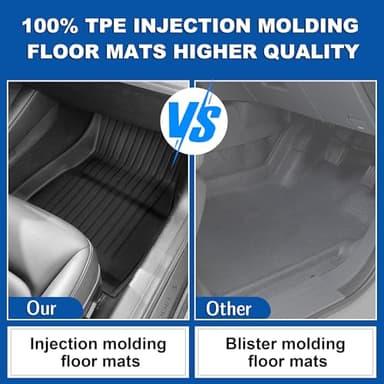 Weize Floor Mats Fit for Tesla Model 3 Highland 2025 2024, TPE All Weather Cargo Liner Floor Mats and Cargo Trunk Mats Accessories Front Rear Cargo Mat Full Set - Image 8