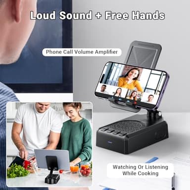AIKELA Bluetooth Speaker with Video Scrolling Remote and Phone Stand, Phone Speaker Amplifier, Stereo Sound, Adjustable Holder, Gifts for Men Women Teens - Image 4