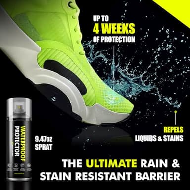 PETZANA Shoe Protector Spray: Rain Stain Dirt Waterproof Shoe Spray, Nano Protection for Sneaker Suede Leather Canva Boot Hat 9.5Oz - Image 2