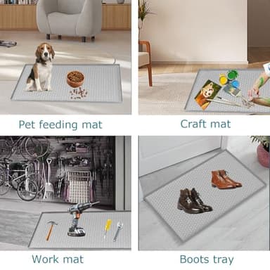 Jacooxi Under Sink Mat 25 x 19, Silicone Under Sink Mats for Kitchen Waterproof, Under Sink Liner, Easy to Clean Bathroom Cabinet Mat Organizers and Storage, Light Grey - Image 5