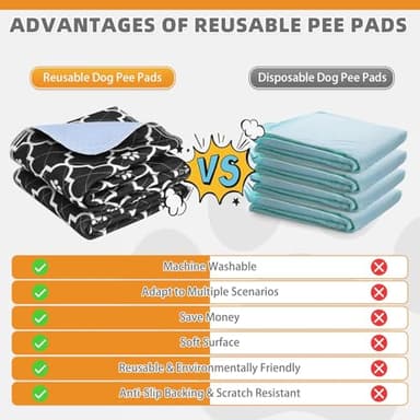 KOOLTAIL Washable Pee Pads for Dogs, 2 Packs Super Absorbent Leakproof & Non-Slip Dog Pee Pad Extra Large, Reusable Puppy Training Pads Waterproof, Pet Mat Rug for Whelping,Floor,Crate,Cats, 36"x41" - Image 8
