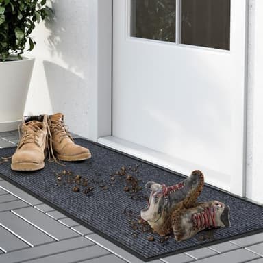 Kuyal Front Door Mat, 2'x3' Indoor Outdoor Entrance Mats, Commercial Floor Inside Outside Entrance, Heavy Duty Durable Welcome Mat, Rubber Backing Non Slip Outdoor Mats for Entryway,Dark Gray - Image 4