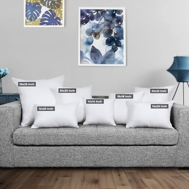 Utopia Bedding Throw Pillows Insert (Pack of 2, White) - 26 x 26 Inches Bed and Couch Pillows - Indoor Decorative Pillow - Image 2