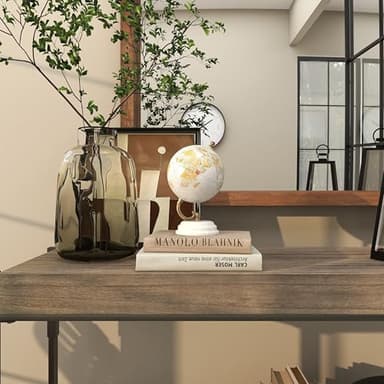 Deco 79 Marble Globe with White Marble Base, 5' x 5' x 8', White - Image 9