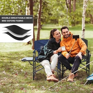 Yestomo Camping Chairs, Folding Chairs for Outside, Directors Chairs Foldable Adults Heavy Duty,Support to 450LBS - Image 5