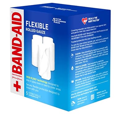 Band-Aid Brand of First Aid Products Flexible Rolled Gauze Dressing for Minor Wound Care, Soft Padding and Instant Absorption, 3 Inches by 2.1 Yards, Value Pack 5 ct - Image 7