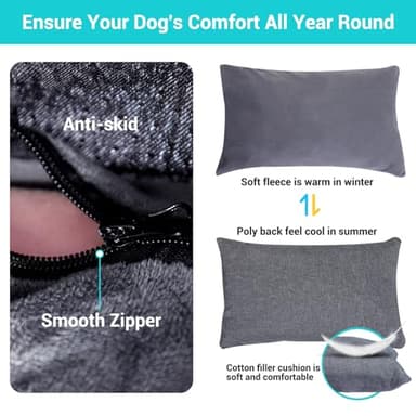 Urijk Dog Car Seat, Dog Booster Seat for Small Dogs, Center Console Dog Seat for Travel Car Ride and Market Shopping, Washing Machine (Gray) - Image 7