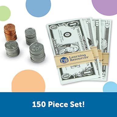 Learning Resources Pretend Play Money - Math Manipulatives For Kids, Kids Bank, Plastic Coins, Cash Register, Toddler , Homeschool Supplies, Fine Motor Skills, Teaching Set Manipulatives - Image 5