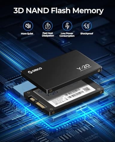 ORICO 512GB SATA SSD 2.5 Inch Internal Solid State Drive, Read Speed up to 500MB/s, SATA III 6Gbps for Desktop Laptop NAS DIY External Drive - Y20 - Image 5
