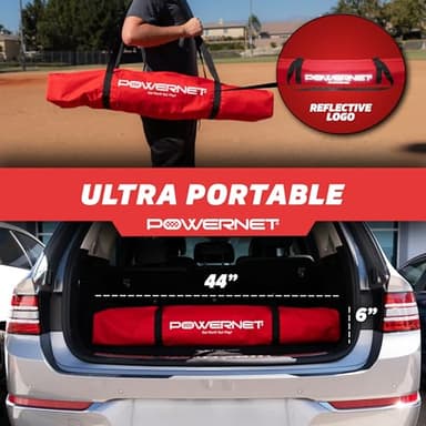 PowerNet Baseball & Softball Practice Net 7x7 FT, Outdoor Baseball Training Equipment for Pitching & Batting Practice (Red Net) - Image 5