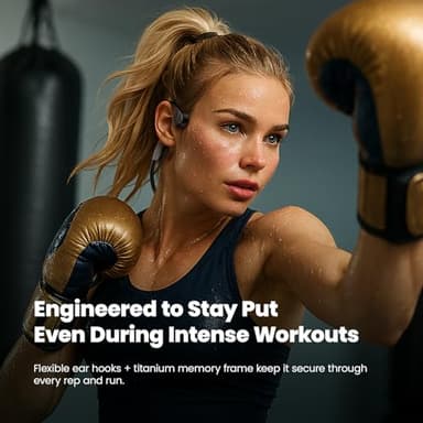 Hitarah Bone Conduction Headphones,Bluetooth V6.0 Open Ear Headphones with Mic,Bone Conduction Earbuds 12Hrs Playtime,IPX5 Waterproof Sport Headphone for Running - Image 8