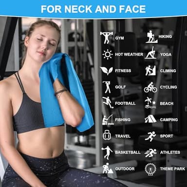 U-pick Cooling Towels (40"x12"), Cooling Towel for Neck and Face, Soft Breathable Chill Ice Towel, Stay Cool Sweat Rags for Gym, Yoga, Workout, Exercise, Sport, Beach, Camping, Cruise - Image 5