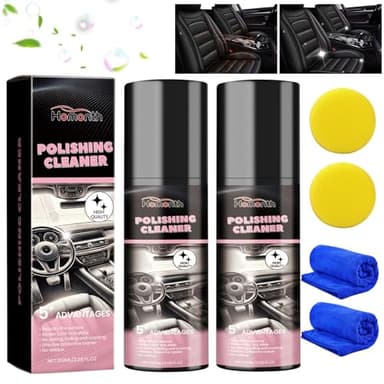 YJW Car Interior Cleaner & Polish, All Purpose Interior Detailer Spray, 2 Packs of 100ml, Lemon Scent, Compatible with Vinyl, Rubber, Plastic - Image 1