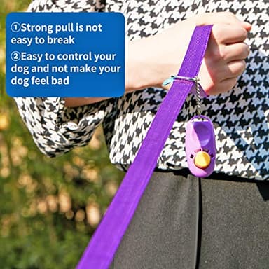 BAAPET 15/20/30/50/100 ft Long Dog Training Leash with Clickers for Small, Medium and Large Dogs or Cats (100 Feet, Purple) - Image 4