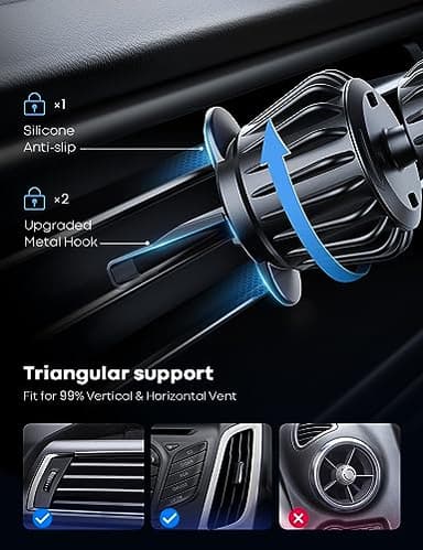 Lamicall for MagSafe Car Mount - [20 Super Magnets] Magnetic Car Phone Mount, Air Vent Phone Holder Car, Hands Free Cell Phone Holder Clip Car Accessories fit iPhone 17 16 15 14 13 Pro Plus Max - Image 5