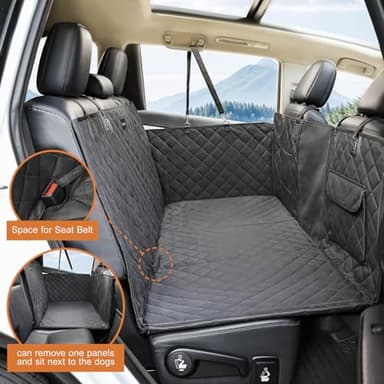 petizer Back Seat Extender for Dogs, Hard Bottom Dog Car Seat Cover, Nonslip Durable Soft Back, 100% Waterproof Car Hammock, Travel Bed, Washable Backseat Protector, Detachable Seat Covers for Car - Image 3