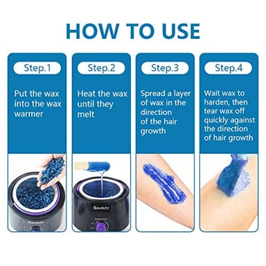 Bestidy Hard Wax Beads for Hair Removal - 1000g Waxing Beans for All Body and Bikini Areas (Blue) - Image 7