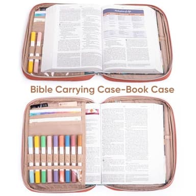 APLUFINE Bible Cover for Women - Soft Bible Case - Carrying Book Case for Bible Accessories - Bible Holder Case for Women - Girls Bible Bag - Bible Carrier - Bible Sleeve - Church Bag - Image 3