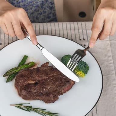 Alata Kate 40-Piece Silverware Set,Service for 8,Stainless Steel Flatware Set,Mirror Polished Cutlery Set,Dishwasher Safe - Image 6