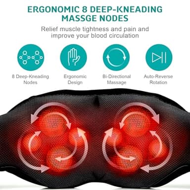 GVFYTD Shiatsu Neck and Shoulder Massager for Pain Relief – Deep Tissue Kneading Electric Neck Massager with Heat for Back, Shoulder, and Muscle Relaxation – Office, Home & Car Use - Image 2