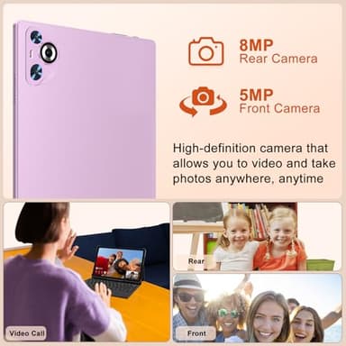 Dghrti 2025 Android 14 Tablet, 22GB RAM+128GB ROM+1TB Expand, 8000mAh Battery, 10.1 Inch Touchscreen, Octa-Core CPU, 2-in-1 Tablet with Keyboard&Mouse, Support BT5.0, GPS, WiFi - Purple - Image 5