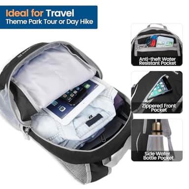 ZOMAKE Ultra Lightweight Packable Backpack 25L, Foldable Hiking Backpacks Water Resistant Small Folding Daypack for Travel(Black) - Image 3