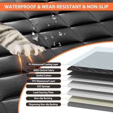 Voivey Waterproof Back Seat Extender for Dogs, 2025 Upgrade Up to 500lbs Dog Car Seat Cover for Back Seat with Dog Car Seat Belt, Anti-Scratch! Safer! Easy to Use & Clean - Image 3