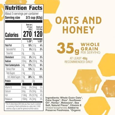 Cascadian Farm Organic Granola, Oats and Honey Cereal, Resealable Pouch, 11 oz - Image 2