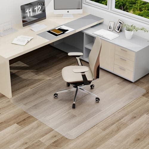 Clear Office Chair Mat, 50"x 60" No Slip Vinyl Desk Chair Mat for Hard Floors, 2mm Thick Heavy-Duty Computer Floor Mat, Waterproof Rolling Chair Floor Protector for Home Office - Image 1