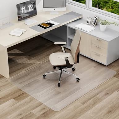 Clear Office Chair Mat, 50"x 60" No Slip Vinyl Desk Chair Mat for Hard Floors, 2mm Thick Heavy-Duty Computer Floor Mat, Waterproof Rolling Chair Floor Protector for Home Office - Image 1
