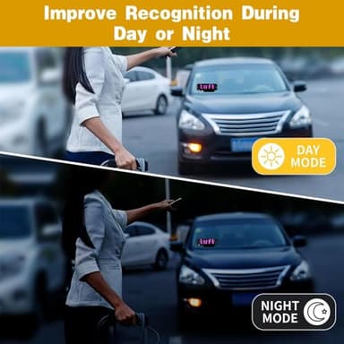 USB LED Light Sign for Drivers,Windshield Taxi Sign with Scrolling Display, Easy Suction Cup Installation for Cars, Trucks, SUVs (Lyft-pink) - Image 4