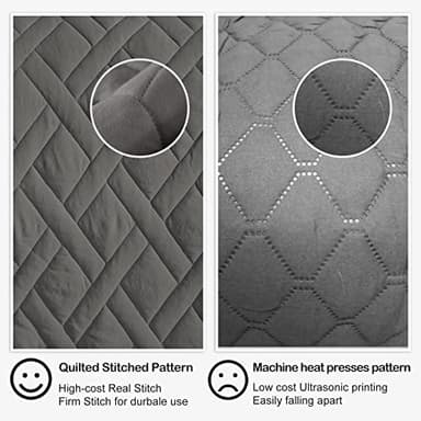 HORIMOTE HOME Quilt Set King Size Grey, Classic Geometric Diamond Stitched Pattern,Microfiber Ultra Soft Lightweight Bedspread Coverlet for All Season, 3 Piece Includes 1 Quilt and 2 Shams - Image 6