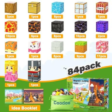 Magnetic Blocks - Build Mine Magnet World Magic Portal Set, Magnetic Tiles Building Blocks Toddler Toy STEM Sensory Outdoor Toys for 3+ Year Old Boys & Girls, Creative Kids Games Kids Toys 84PCS - Image 5