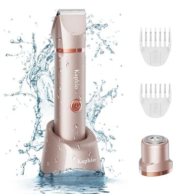 Bikini Trimmer for Women Pubic Hair: 2 in 1 Electric Razors for Women - Rechargeable Electric Shaver - IPX7 Waterproof Bikini Shaver for Travel & Shower Use in Summer (Rose Gold) - Image 1