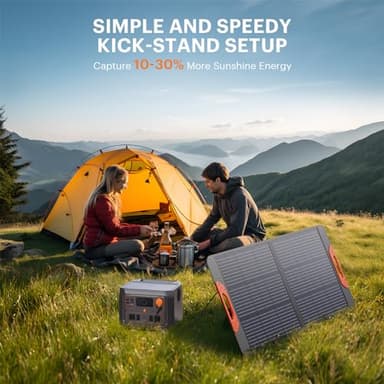 ZOUPW 100W Portable Solar Panel,Camping Essentials, 20V ETFE Foldable Solar Charger for Power Station,QC3.0 USB-A &Type-C Output,23.5% High Efficiency IP67 Waterproof for Camping RV Hurricane - Image 7