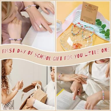 Smilelife 2024 First Day of Kindergarten Bracelet - Mommy and Me Matching Heart Bracelets First Day of School Gift for Mom Daughter Boys Girls (Kindergarten-Pink&Fuchsia) - Image 6