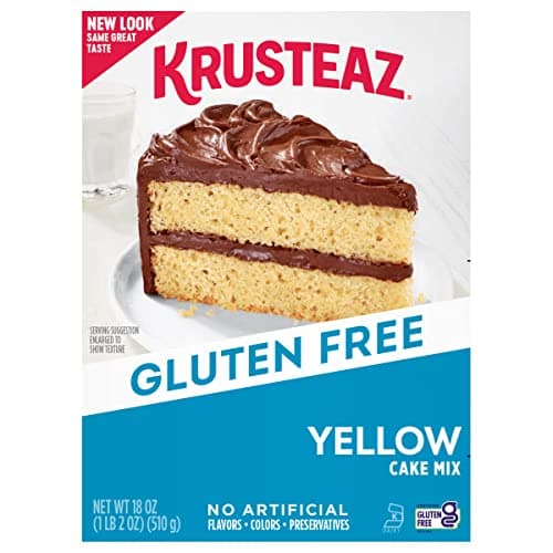 Krusteaz Gluten Free Yellow Cake Mix, No Artificial Flavors, Colors, or Preservatives, 18 oz Boxes (Pack of 8) - Image 1