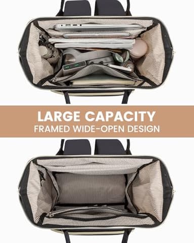 LOVEVOOK Laptop Backpack for Women, Fashion Work Computer Backpacks Purse, Travel Bags Doctor Nurse Backpack with USB Port, Carry on Backpack fits 15.6-Inch Laptop, Light Grey-Dark Grey - Image 2