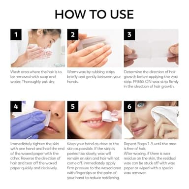 ShineMore Facial Wax Strips for hair removal - Hypoallergenic for All Skin Types - - Gentle and Fast-Working for Face, Eyebrow, Upper Lip, and Chin (40 Women Wax Strips + 4 Calming Oil Wipes NATURE NATION Ingredients ) - Image 6