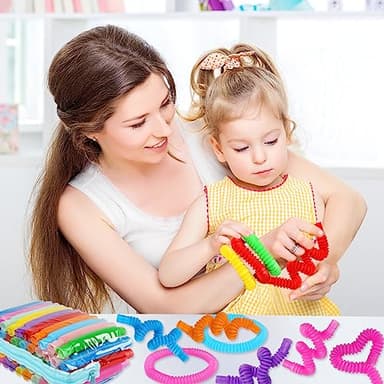 52 Pack Pop Tubes, Sensory Toys Party Favors For Kids 8-12 4-8 Fidget Toys For Anxiety Goodie Bag Stuffers Treasure Box Classroom Prizes Gifts for 3 4 5 6 7 8 9 Year Old Boys Girls Toddlers- 10 Colors - Image 6
