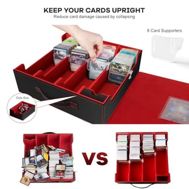 Gomyrod Card Storage Box 3200+ MTG Deck Box with 30 Colorful Divider, 4 Row Commander Trading Card Cases with Portable Handle & Display Windows, Fits for MTG/TCG/Magic Cards, Patented Design - Image 8